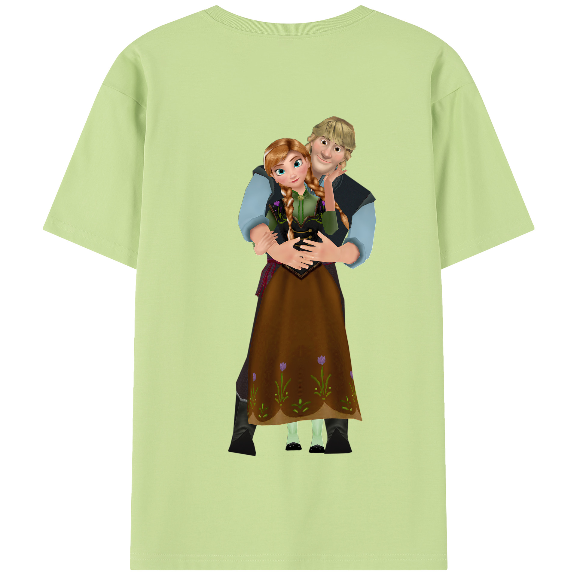 （画像用） アナと雪の女王 アンナ エルサ Frozen Anna Elsa 綿100％半袖Tシャツ（背面プリント）